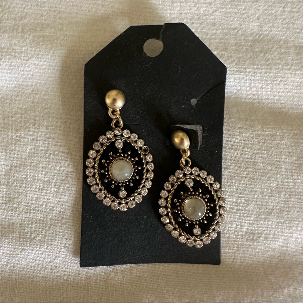 Gold and Silver Drop Earrings